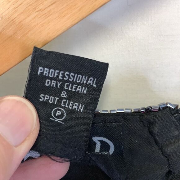 Vintage 90s JMD New York Black Floral Beaded Sleeveless Dressy Top Size L - Picture 6 of 13